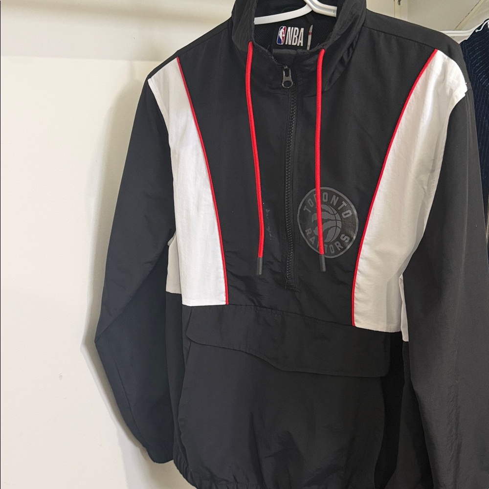 Raptors NBA Black and White Jacket with Red Trim